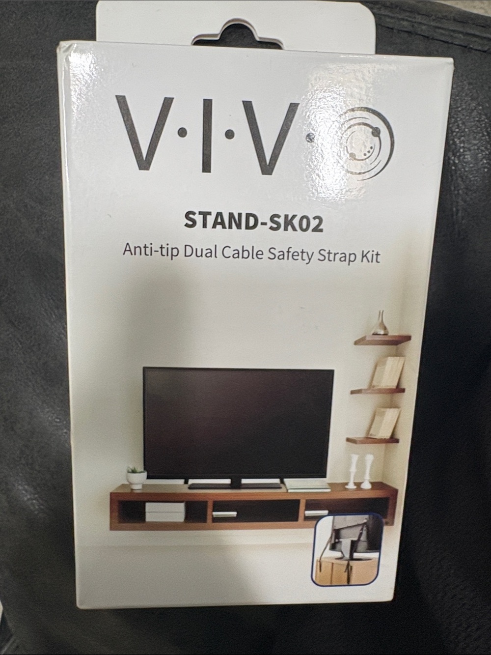 VIVO Stand-SK02 Anti-tip TV Dual Cable Safety Strap Kit - White